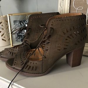 Olive Lace Up Bootie
